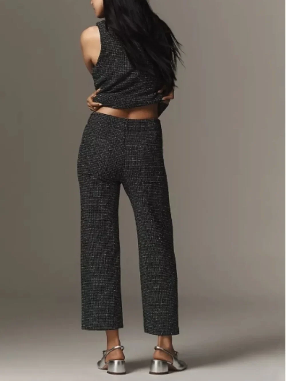 NWT Anthropologie Maeve Colette Tweed Cropped Wide-Leg Trousers Pants
